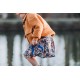 Flower Joy - L - Ecovero Viscose Rayon Satin -  Bleu Océana