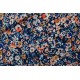 Flower Joy - L - Ecovero Viscose Rayon Satin -  Bleu Océana