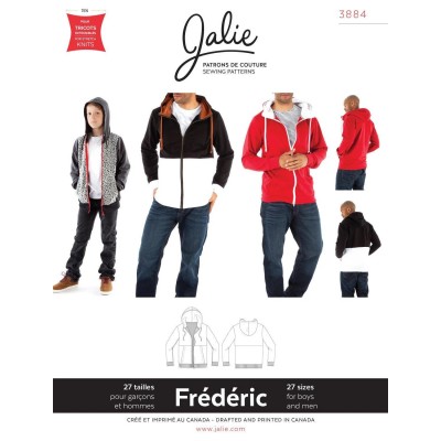 Patron jalie Hoodie FRÉDÉRIC - Veste à capuche
