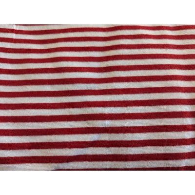 BORD COTE bio rayé rouge/blanc Lillestoff - grande laize