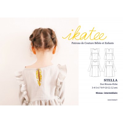 Patron Enfant Fille Duo Blouse Robe Stella 3 12 Ans Ikatee